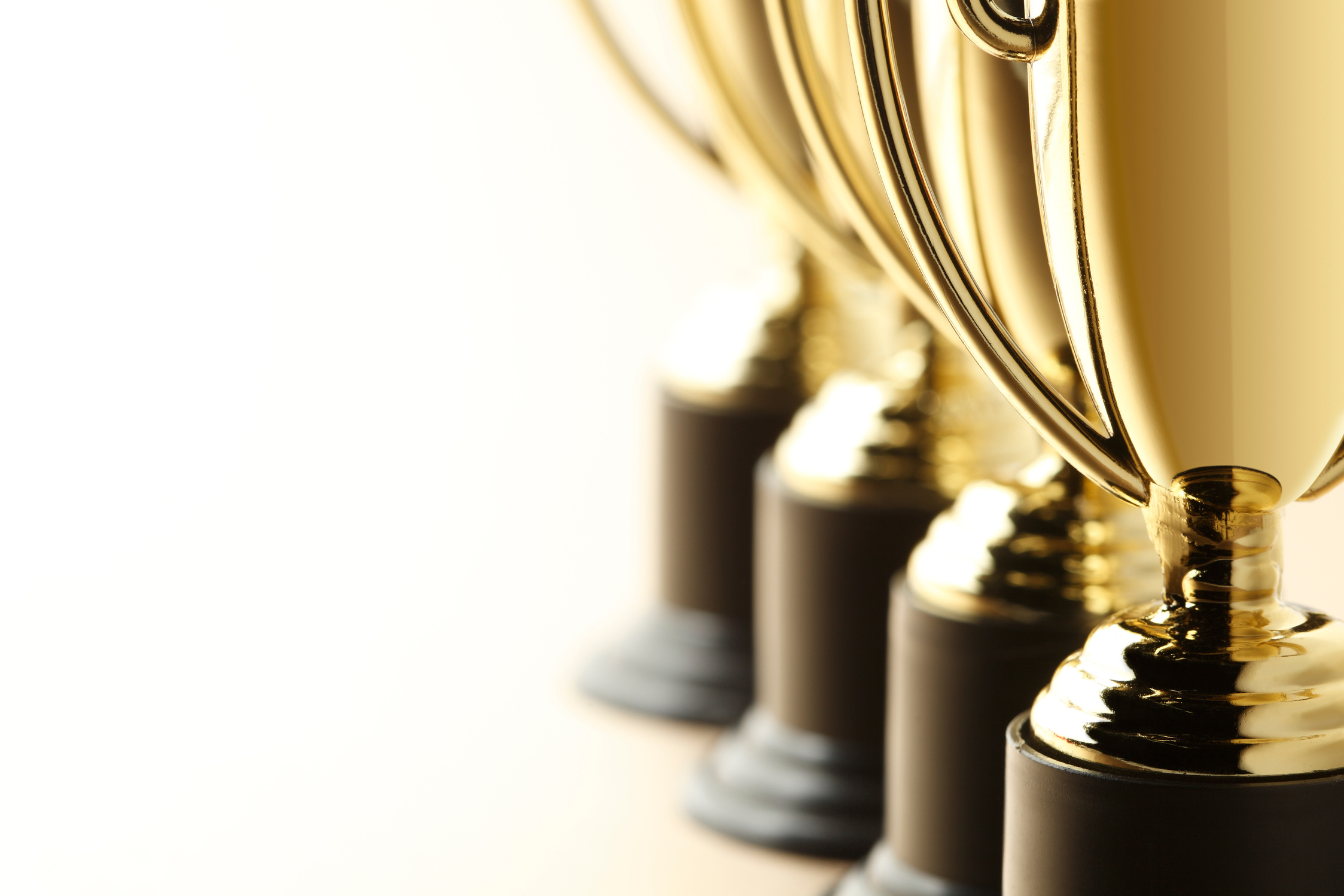 Row of gold trophies